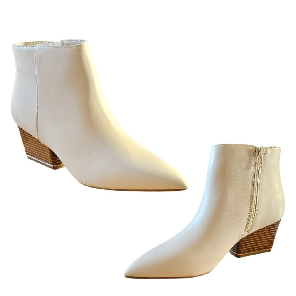 ALFANI ARMENAP 9 M Women's bone white  Block Heel Dressy Ankle Boots New In box